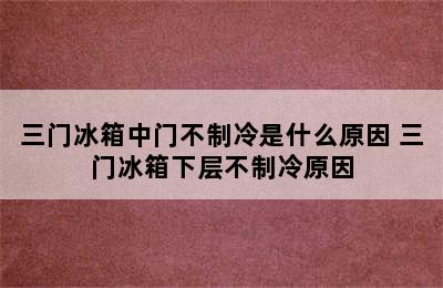 三门冰箱中门不制冷是什么原因 三门冰箱下层不制冷原因